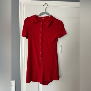Amazon Red Button-Up Romper
